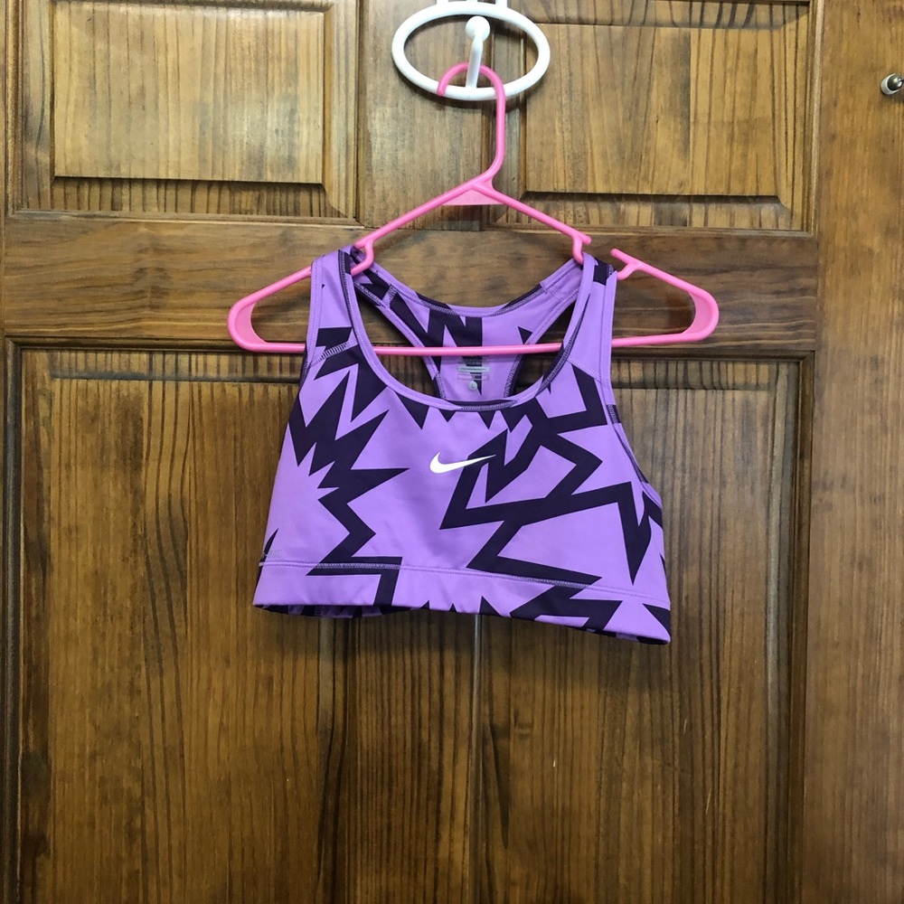 Purple Nike geometric sports bra